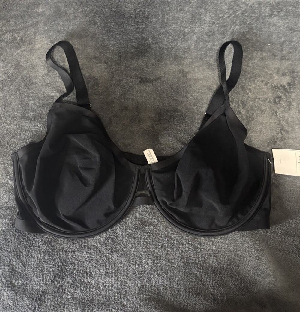 Auden Black Unlined Underwire Bra 40DDD Full Coverage NWT